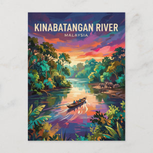 Cartão Postal Rio Kinabatangan Malásia