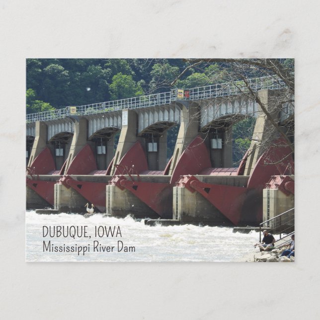 Cartão Postal Rio Mississippi em Dubuque Iowa (Frente)