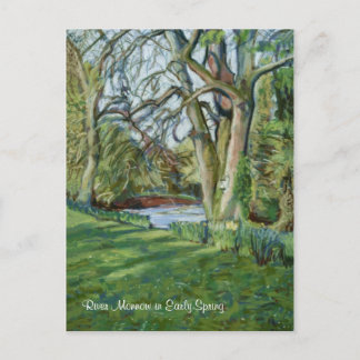 Cartão Postal Rio Monnow em Allt-yr-Ynys em Early Primavera
