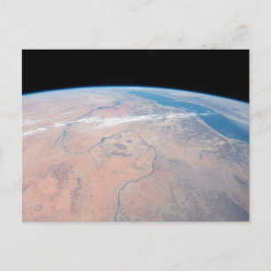 Cartão Postal Rio Nilo Serpenteando para o Norte ao Lado do Mar 