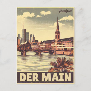 Cartão Postal rio principal na alemanha- der main frankfurt