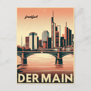 Cartão Postal rio principal na alemanha- der main frankfurt