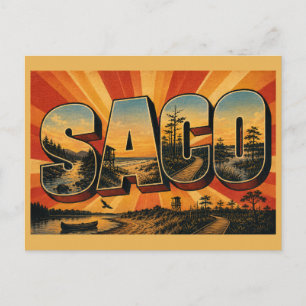 Cartão Postal Rio Saco Praias do Maine Marismas Salgadas Arte