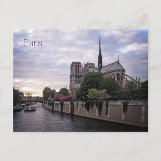 Cartão postal - Rio Sena e Notre Dame de Paris