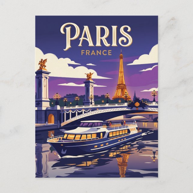 Cartão Postal Rio Sena França (Frente)