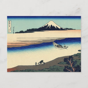 Cartão Postal Rio Tama na província de Musashi (por Hokusai)