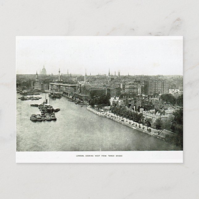 Cartão Postal Rio Tâmisa da Torre Ponte 1900 (Frente)