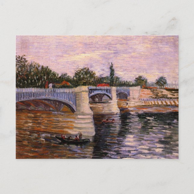 Cartão Postal Rio Van Gogh Seine com Pont del Grande Jette (Frente)