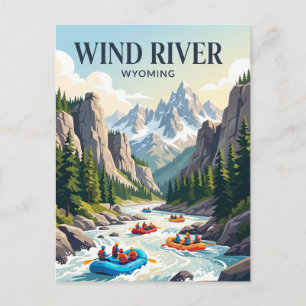 Cartão Postal Rio Wind Wyoming, EUA, rafting em águas brancas