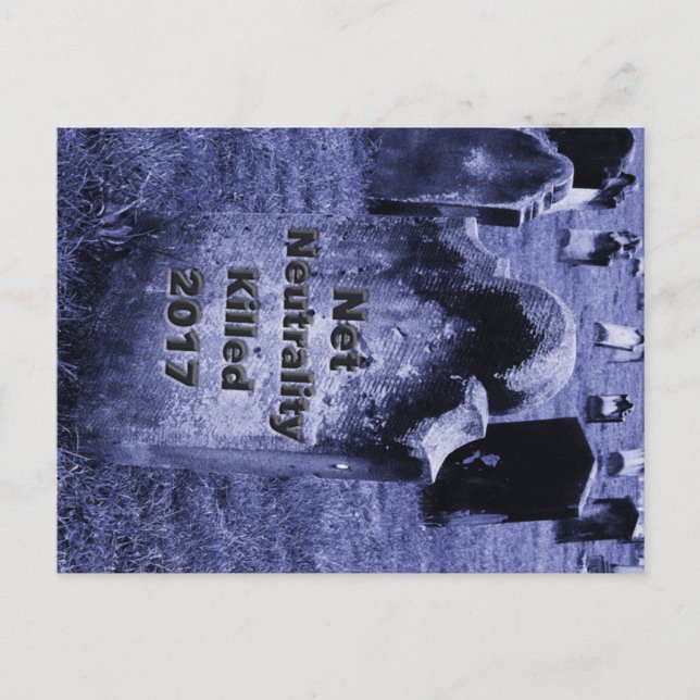 Cartão Postal RIP Neutralidade Net Gravestone (Frente)