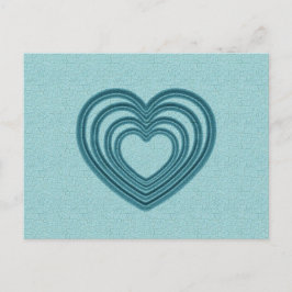 Cartão Postal Ripple do Coração Teal