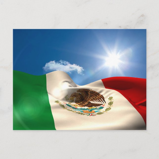Cartão Postal Rippling gerado Digital da bandeira de México (Frente)