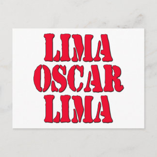 Cartão Postal Riso de LOL Lima Oscar Lima para fora ruidosamente
