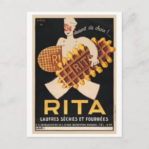 Cartão Postal Rita Biscuits Vintage Ad