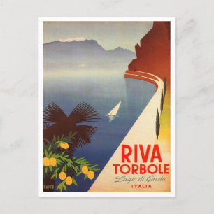 Cartão Postal Riva Torbole, Lago de Garda Itália Viagens vintage