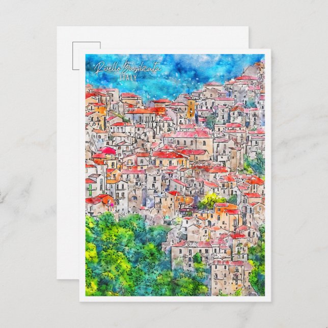 Cartão Postal Rivello Basilicata Itália viagem (Frente/Verso)