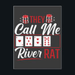 Cartão Postal River Rat Funny Poker Player Texas Holdem Lucker<br><div class="desc">Presente perfeito para o jogador de pôquer,  que sempre tem sorte no Rio Card. O presente de pôquer ideal para um jogador de pôquer,  visitante de casino,  Texas Holdem,  fãs Stud de sete cartões. Presente perfeito para um jogador de cartas e jogador de pôquer.</div>