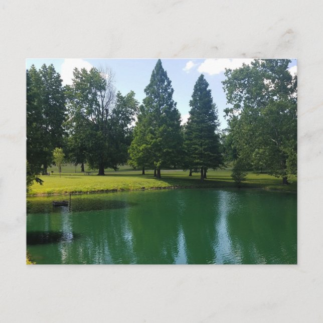 Cartão Postal Riverside Park Murphysboro Illinois Scenic Pond (Frente)