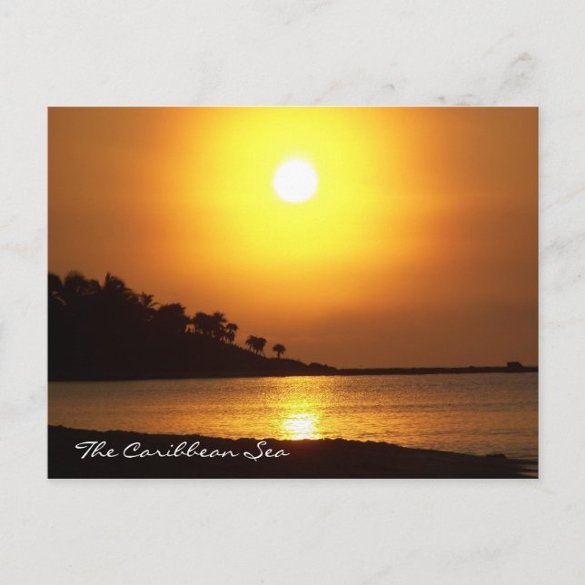 Cartão Postal Riviera Maya México - Mar Caribe no amanhecer (Frente)