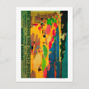Cartão Postal Riviera Vintage PosterEuropa, no Verão