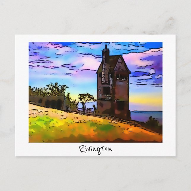 Cartão Postal Rivington Pigeon Tower Leverhulmes Garden Horwich (Frente)