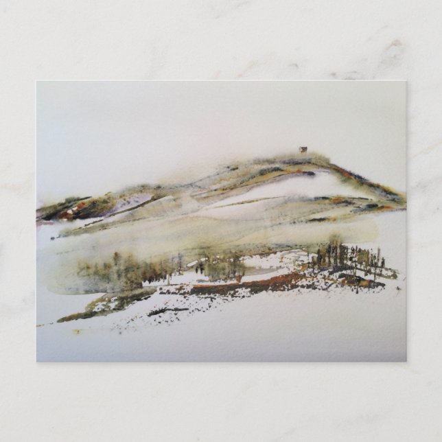 Cartão Postal Rivington pike Horwich Watercolor (Frente)