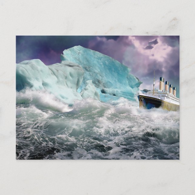 Cartão Postal RMS Titanic e Iceberg Painting (Frente)
