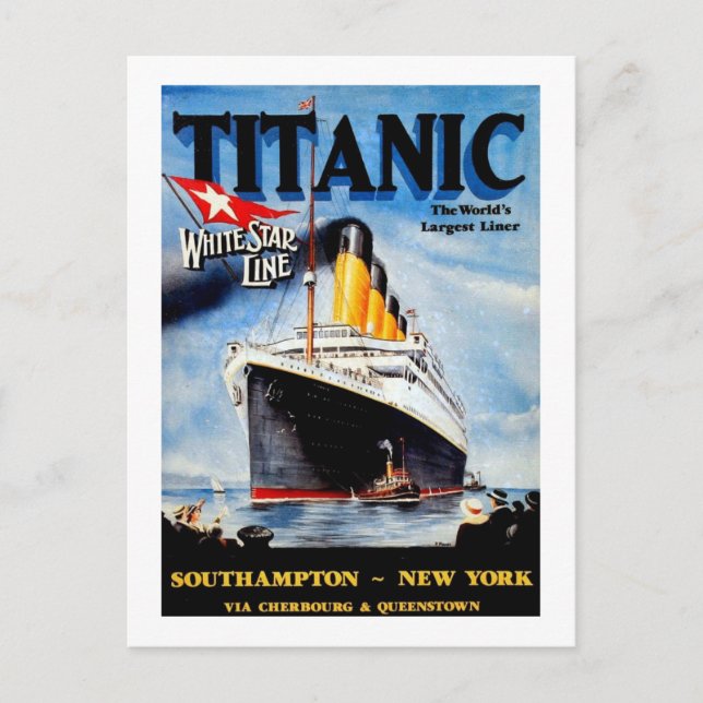 Cartão Postal RMS Titanic Viagem Ad (Frente)