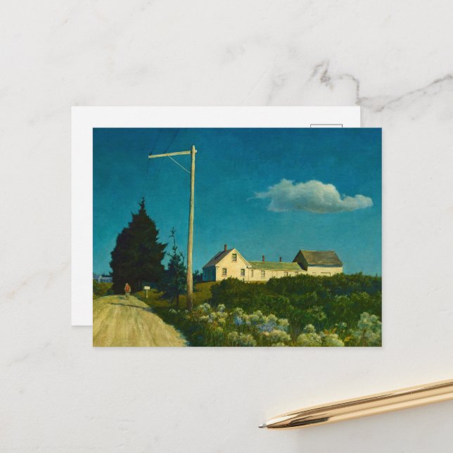 Cartão Postal Road to the Jones House by Newell Convers Wyeth (Frente/Verso In Situ)