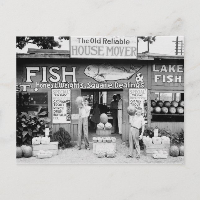 Cartão Postal Roadside Market, 1936 (Frente)