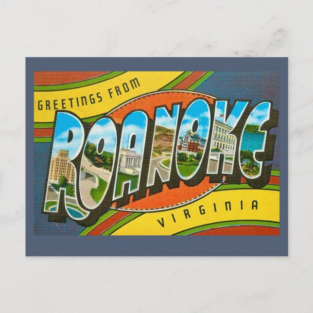 Cartão Postal  Roanoke, VA Vintage  (Frente)