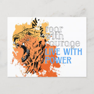 Cartão Postal Roar com coragem, viver com poder