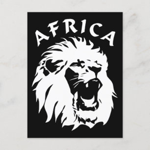 Cartão Postal Roaring Lion Face   África