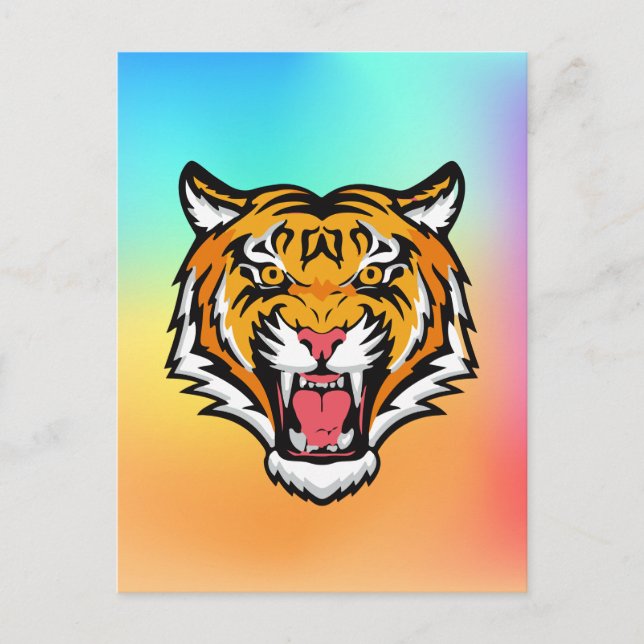 Cartão Postal Roaring Tiger Head-25818 (Frente)