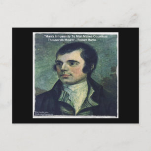 Cartão Postal Robert Burns "A Desumanidade do Homem" Citando pre
