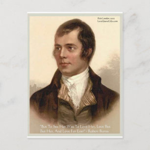 Cartão Postal Robert Burns "Para Conhecê-La" Citando Presentes E