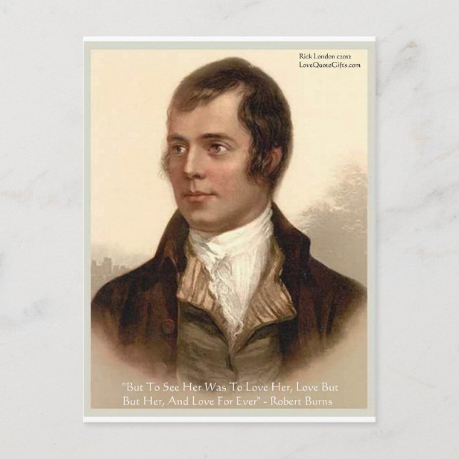 Cartão Postal Robert Burns "Para Conhecê-La" Citando Presentes E (Frente)