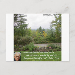Cartão Postal Robert Frost Wisdom Cita "Road Mless Traveled"