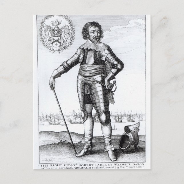 Cartão Postal Robert Rich, segundo Conde de Warwick (Frente)