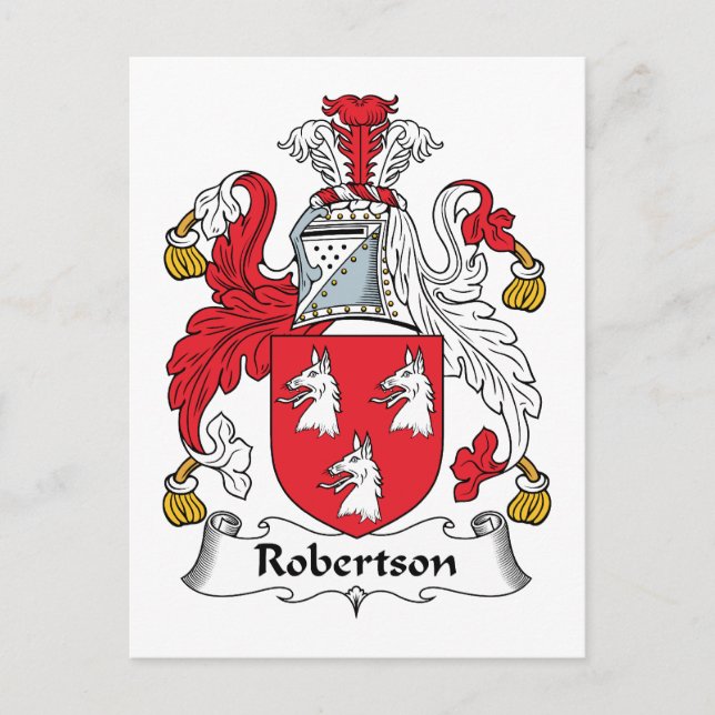 Cartão Postal Robertson Family Crest (Frente)