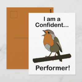 Cartão Postal Robin Bird Eu sou um Artista Confiante Engraçado