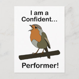 Cartão Postal Robin Bird Eu sou um Artista Confiante Engraçado