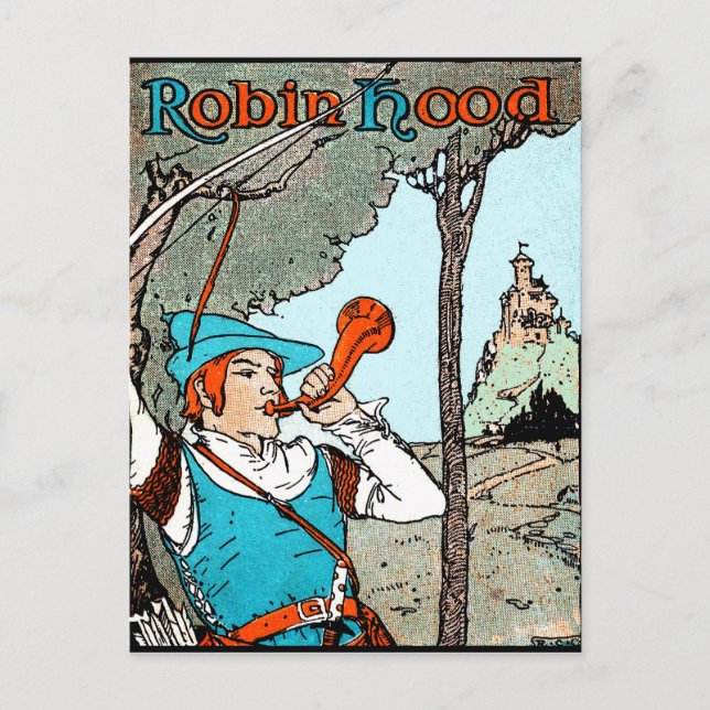 Cartão Postal Robin Hood Antique Illustração Homens Felizes (Frente)