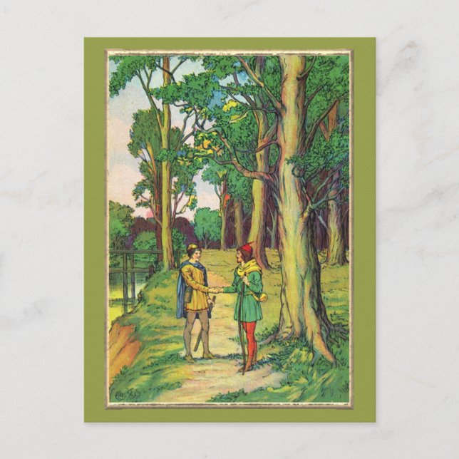 Cartão Postal Robin Hood E Little John (Frente)