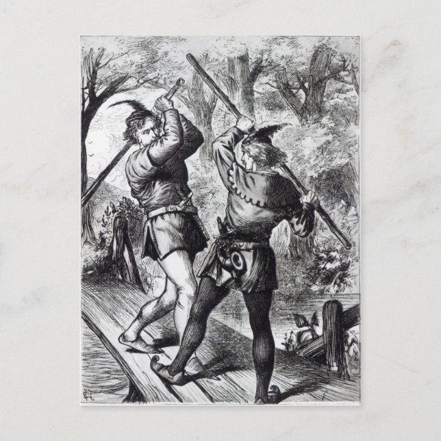 Cartão Postal Robin Hood e Little John (Frente)
