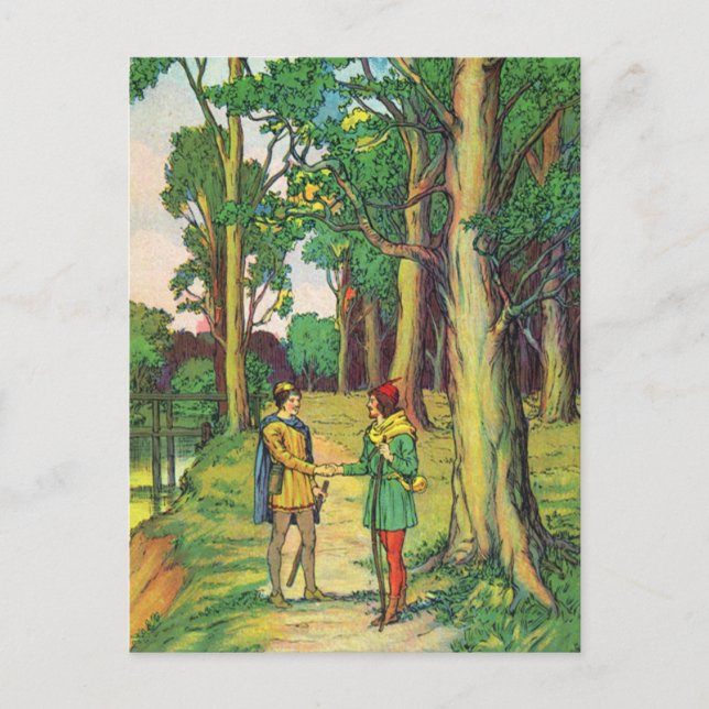 Cartão Postal Robin Hood E Little John (Frente)