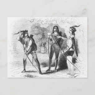 Cartão Postal Robin Hood, Scarlet e John