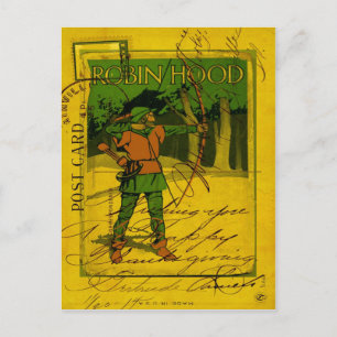 Cartão Postal Robin Hood, seu Arco e seta