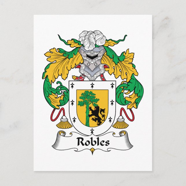 Cartão Postal Robles Family Crest (Frente)
