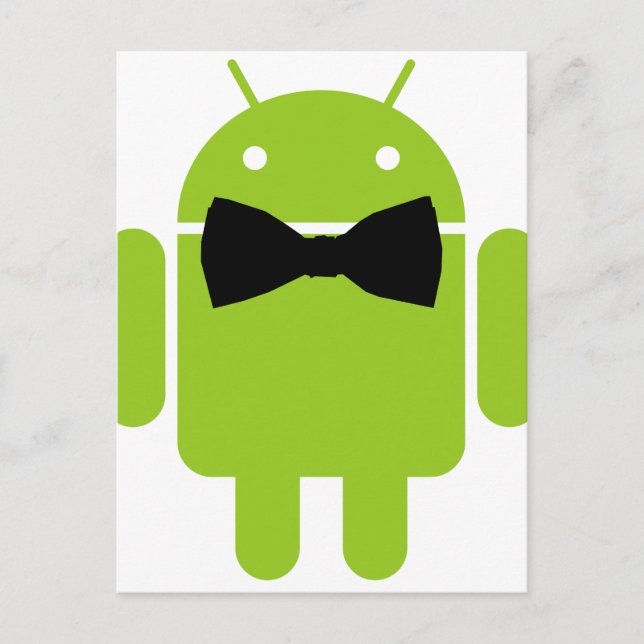 Cartão Postal Robô de Androide Verde Atyre Formal (Frente)